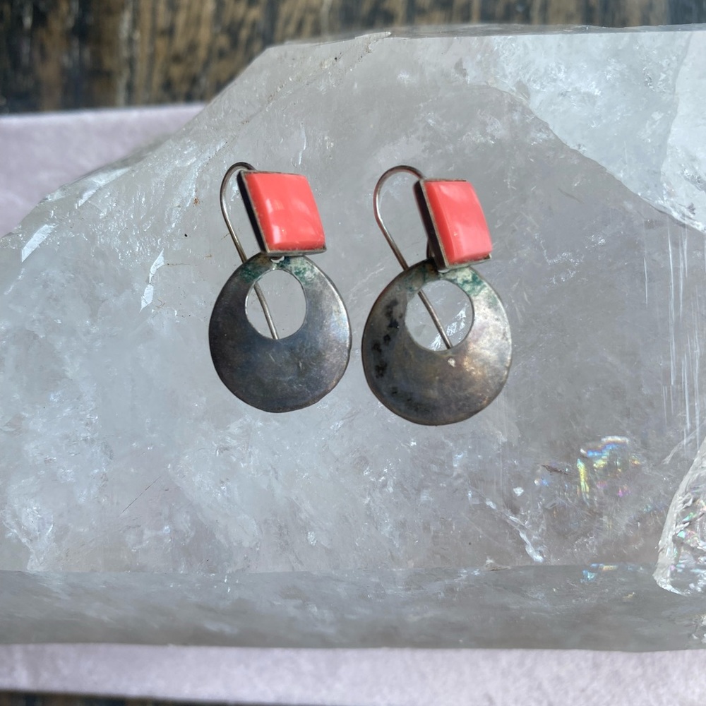 .925 coral earrings